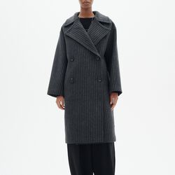 ZORAHIW DB COAT PINSTRIPED, dark grey melange pinstripe, InWear