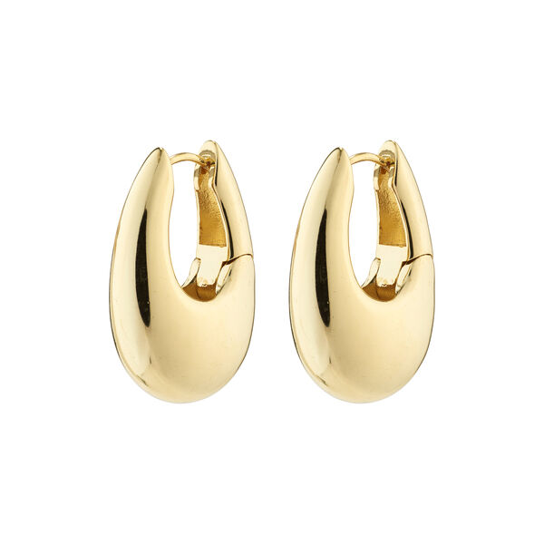AUTUMN Chunky Retro Hoop Earrings, gold-plated, Pilgrim