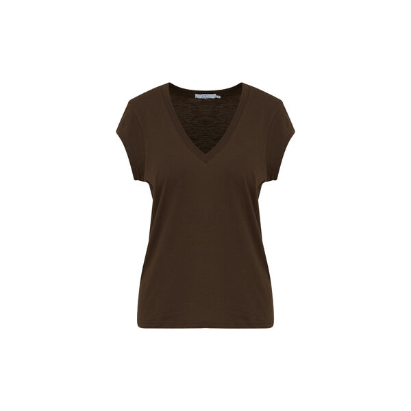 CC Heart Basic V-neck T-shirt, coffee CC Heart Basic V-neck T-shirt, coffee, Coster Copenhagen