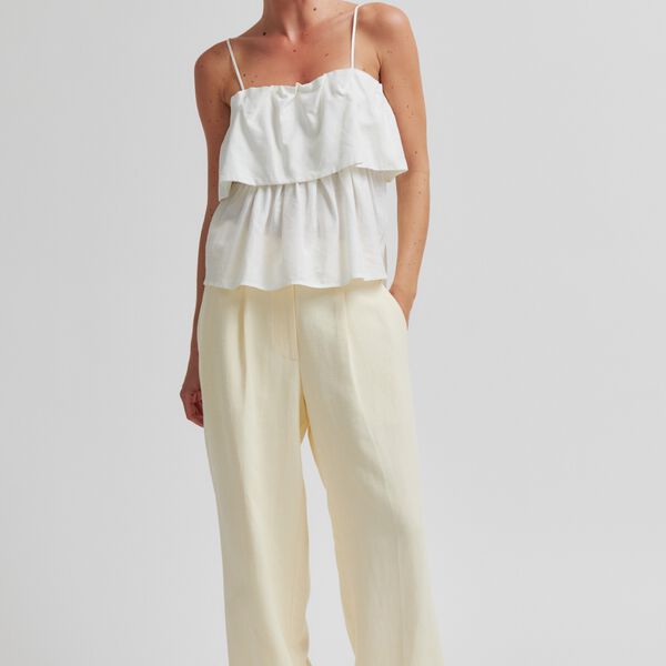 Lino Classic Trousers, alabaster gleam, Second Female