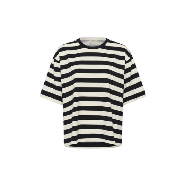 EloraIW Pannie Oversizet-Shirt, black / whisper white stripe, InWear