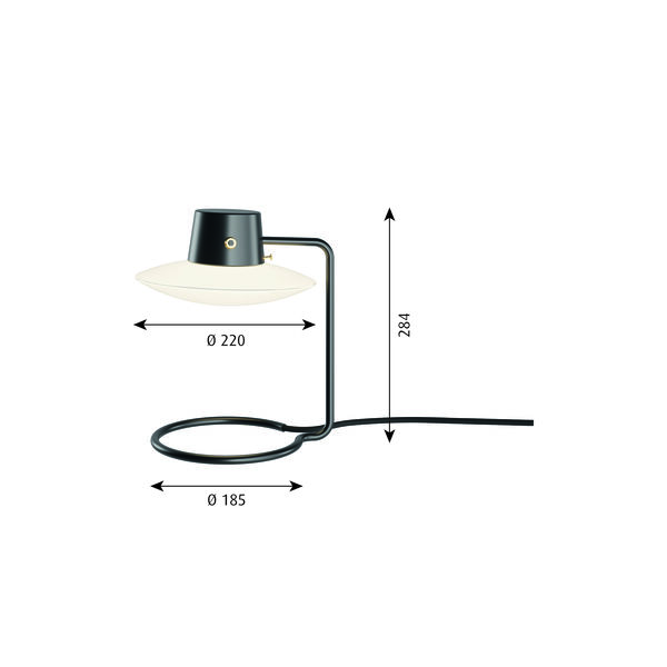 AJ Oxford bordslampa, opal, Louis Poulsen