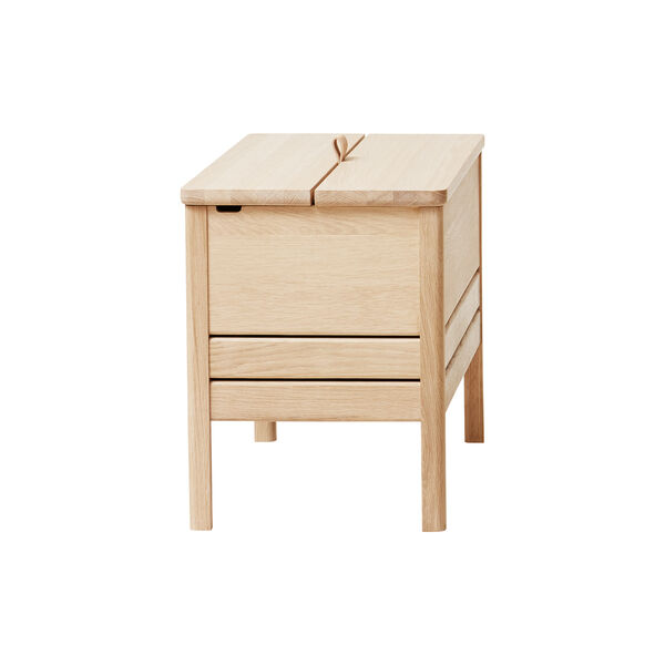 A Line Storage Bench, white oil oak, Form & Refine