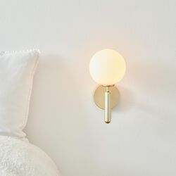 Miira Wall Lamp, brass/opal, Nuura