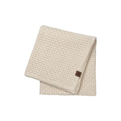 Stickad Pl&auml;d Square, beige melange, By LOHN