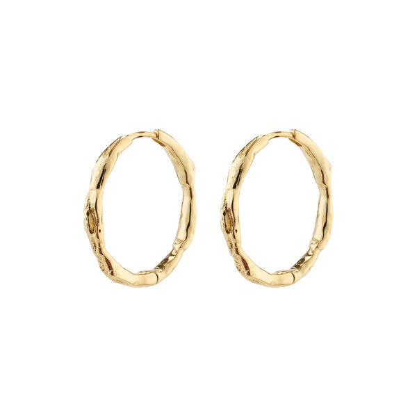 EDDY recycled  organic shaped stora hoops, gold-plated, Pilgrim