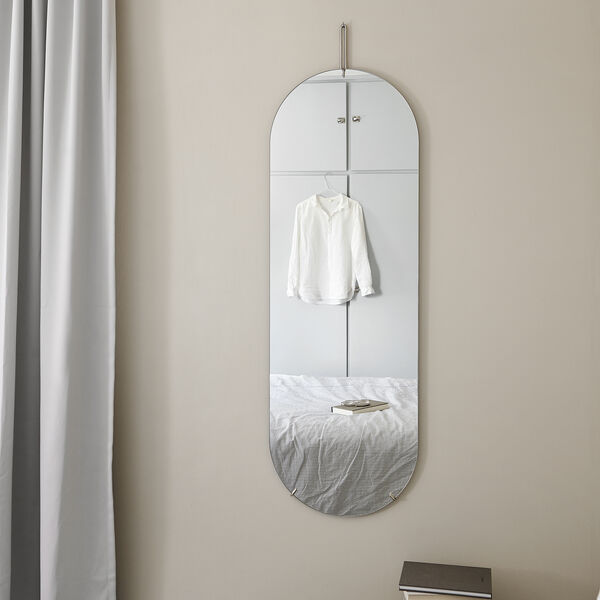 Tall Wall Mirror, chrome, MOEBE