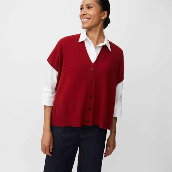MaLucanne Cardigan, red dahlia, Masai