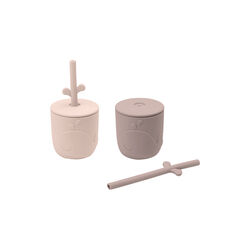 Wally Peekaboo mugg med sugr&ouml;r 2-pack, powder, Done by Deer