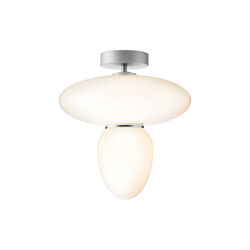 Rizzatto 42 Ceiling Lamp, satin silver/opal, Nuura