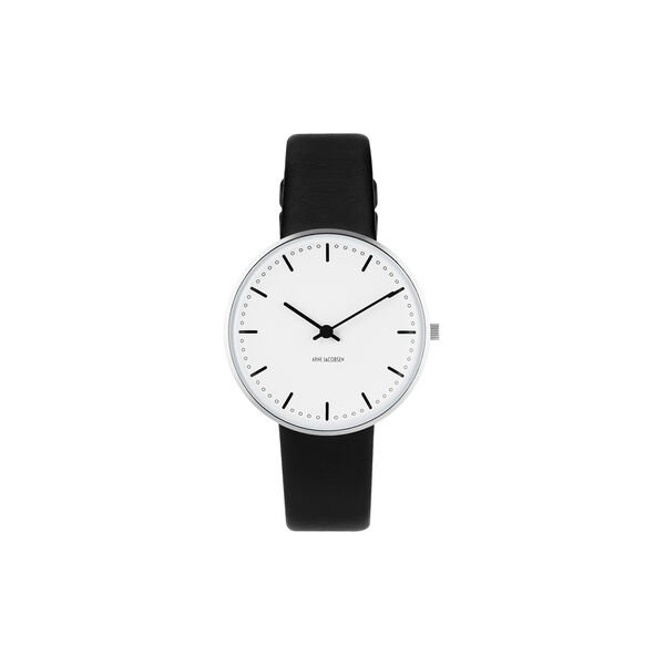 City Hall armbandsur, white/steel/black, Arne Jacobsen Watches
