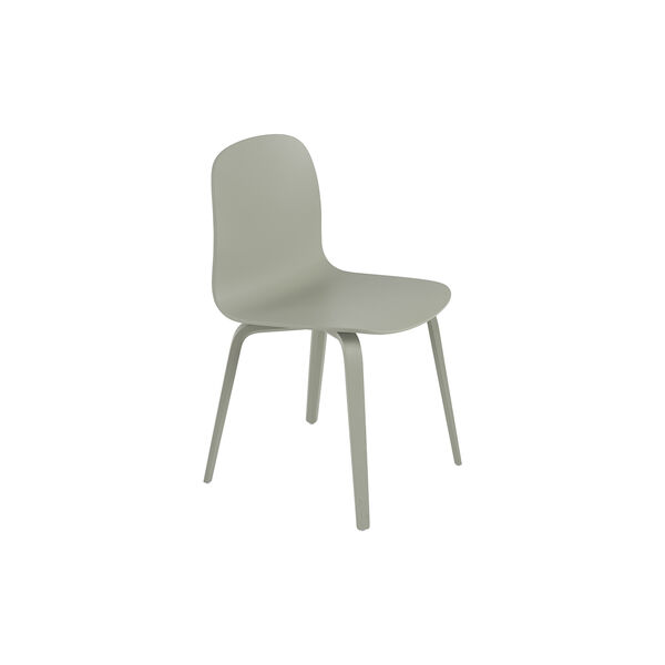 Visu Chair with Wood Base, dusty green, Muuto