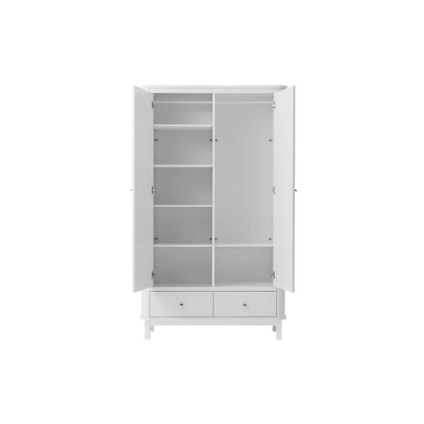 Wood Wardrobe 2 Doors, white, Oliver Furniture