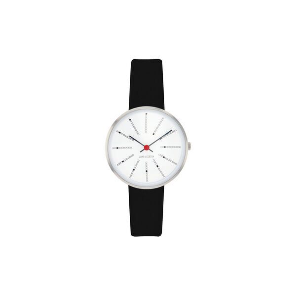 Bankers armbandsur, white/steel/black, Arne Jacobsen Watches