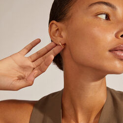 EDDY recycled organic shaped sm&aring; hoops, gold-plated, Pilgrim