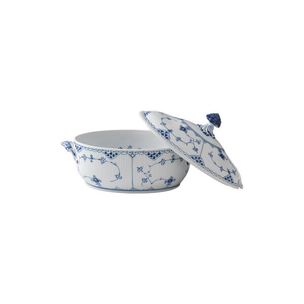 Blue Fluted Half Lace terrin med lock 200 cl Blue Fluted Half Lace terrin med lock 200 cl, Royal Copenhagen