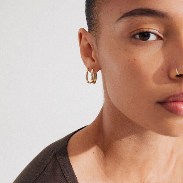 STAR Recycled Hoops, gold-plated, Pilgrim