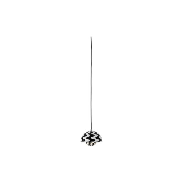 Flowerpot VP10 Pendant, black & white pattern, &Tradition