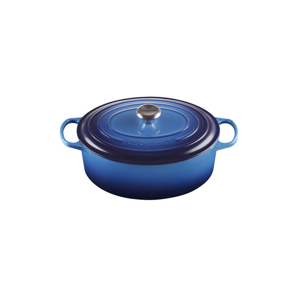 Signature gjutj&auml;rn oval gryta &Oslash; 31 cm, azure, Le Creuset