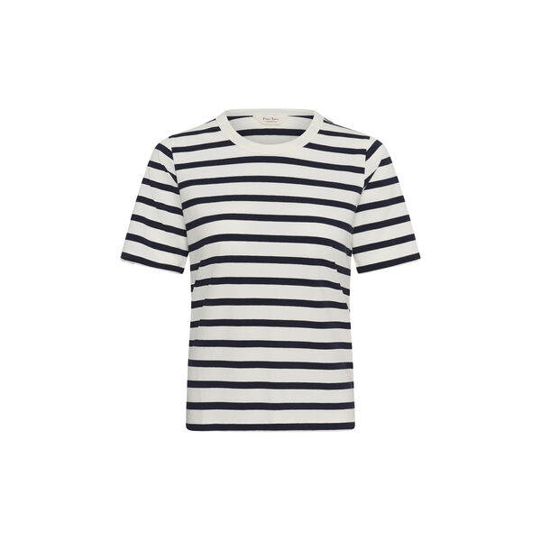 RataniPW T-shirt s/s, navy and white stripe, Part Two