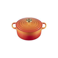 Rund gjutj&auml;rn Jubileumsgryta &Oslash; 24 cm, flamme dor&eacute;e, Le Creuset