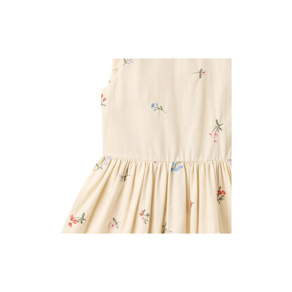 Dress Thelma, ivory embroidery flowers, Wheat