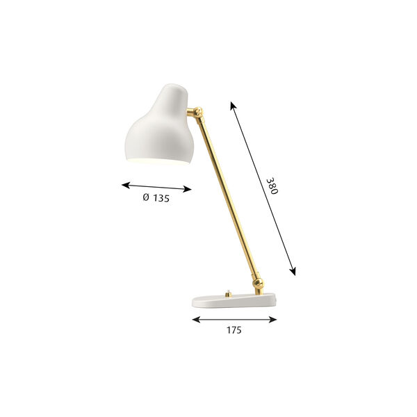 VL38 bordslampa, vit, Louis Poulsen