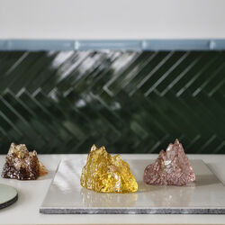 The Rock Candle Holder, yellow, Kosta Boda