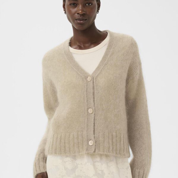 ZendayaPW Cardigan, light camel melange, Part Two