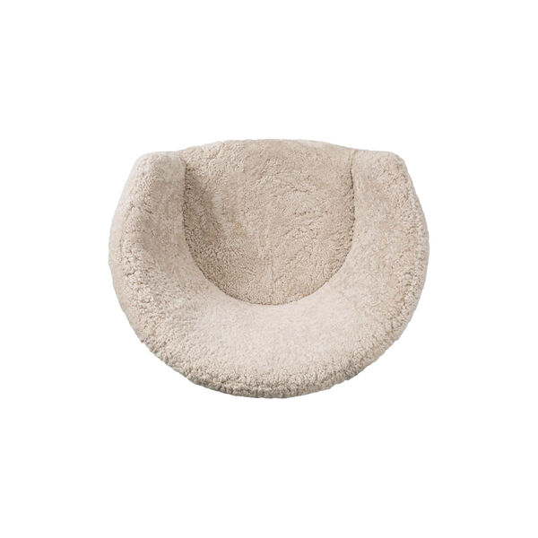 Ditzel loungestol, vit/r&ouml;kf&auml;rgad ek, Fredericia Furniture