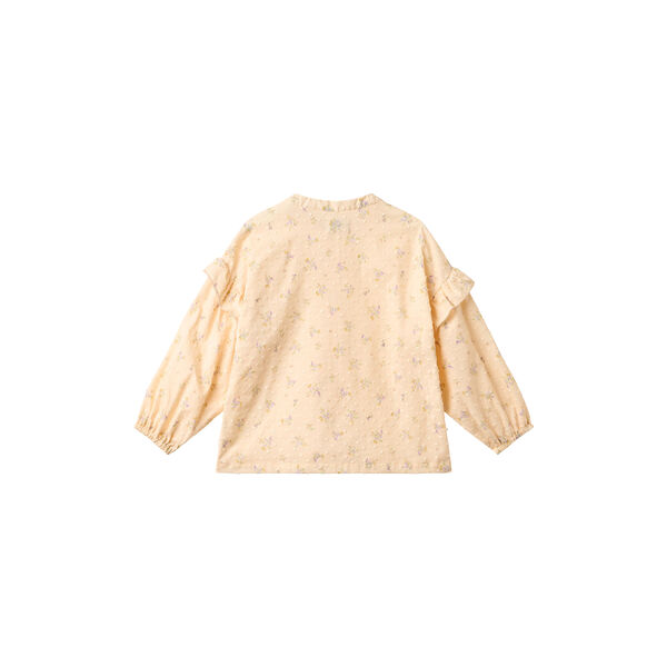 Shirt Gerda, barely apricot flowers, Wheat