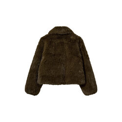 METASW FAUX FUR BOMBER JACKET, olive green, Sofie Schnoor