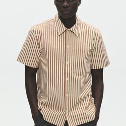 WWAdrian SS Shirt, ginger bread stripe, Wood Wood