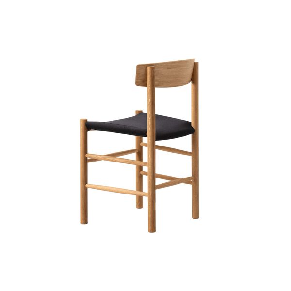 J39 Mogensen Chair with Seat Upholstery, oiled oak/black canvas, Fredericia Furniture