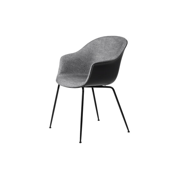 Bat Dining Chair Front Upholstered, Plain 0023/black matt, GUBI