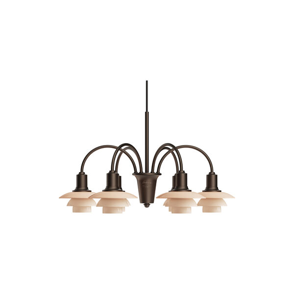 PH 1/1 Chandelier Centenary Edition 6-Armed, aged brass/dusty terracotta, Louis Poulsen