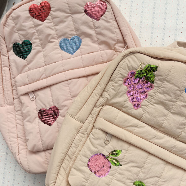 Juno Quilted Sequin Backpack Midi, frapp&eacute;, Konges Sl&oslash;jd