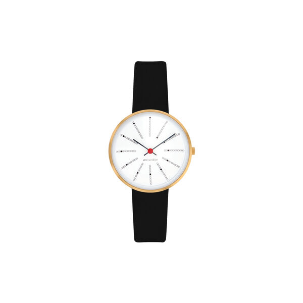 Bankers armbandsur, white/gold/black, Arne Jacobsen Watches