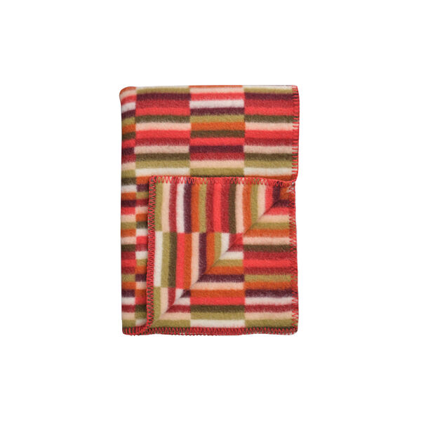 IDA Throw, red shades, R&oslash;ros Tweed