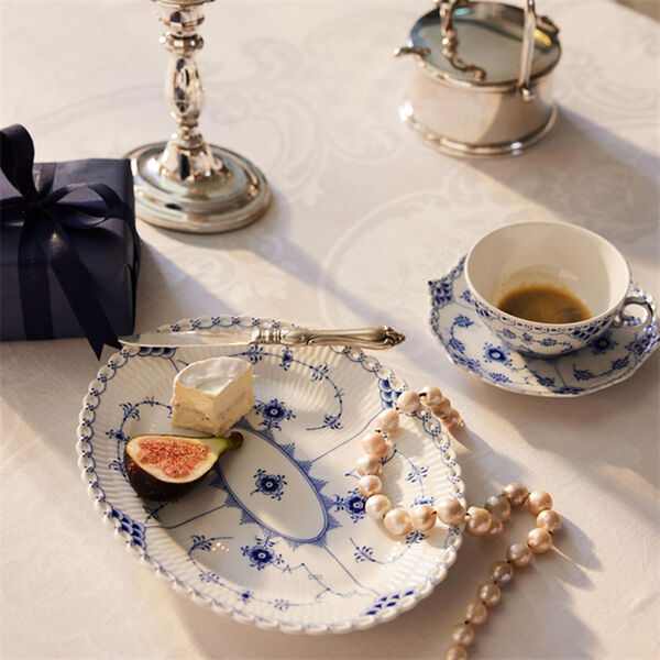 Blue Fluted Full Lace cup and saucer, Royal Copenhagen