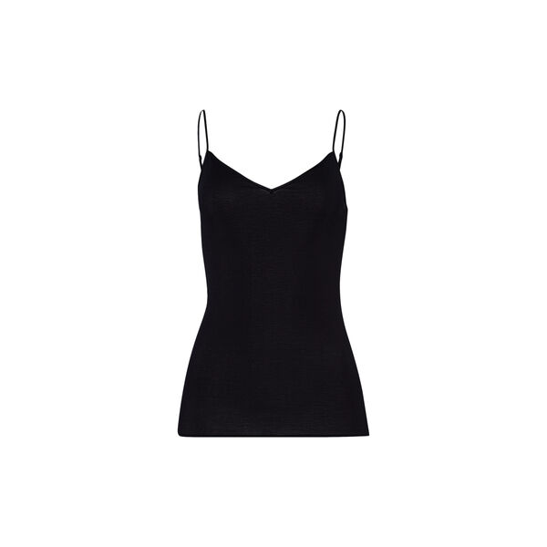 Cotton Seamless Spaghetti Top, black Cotton Seamless Spaghetti Top, black, HANRO