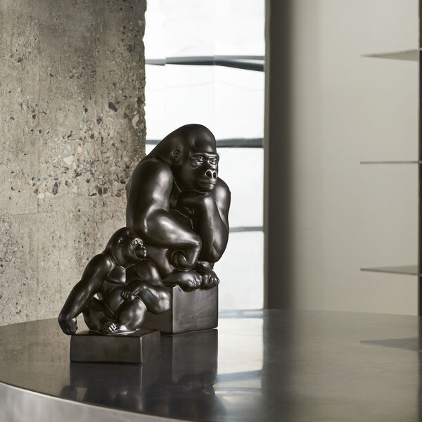 Gorilla figurine Head resting on hand, Royal Copenhagen