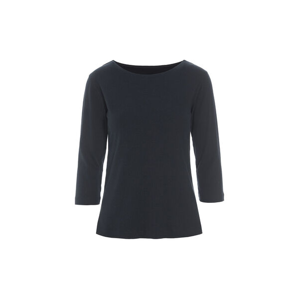 Naibu rib blus med 3/4 &auml;rm, black, BITTE KAI RAND