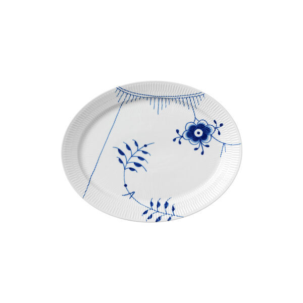 Blue Fluted Mega Oval Dish 34 cm, Royal Copenhagen