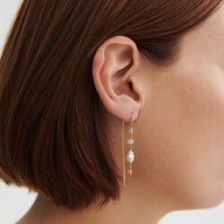 Mellow&nbsp;Blue&nbsp;Earchains, guldpl&auml;terat, Pernille Corydon Jewellery