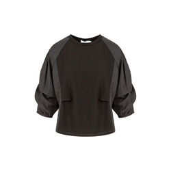 Blouse with mix puffy sleeves, black, Coster Copenhagen