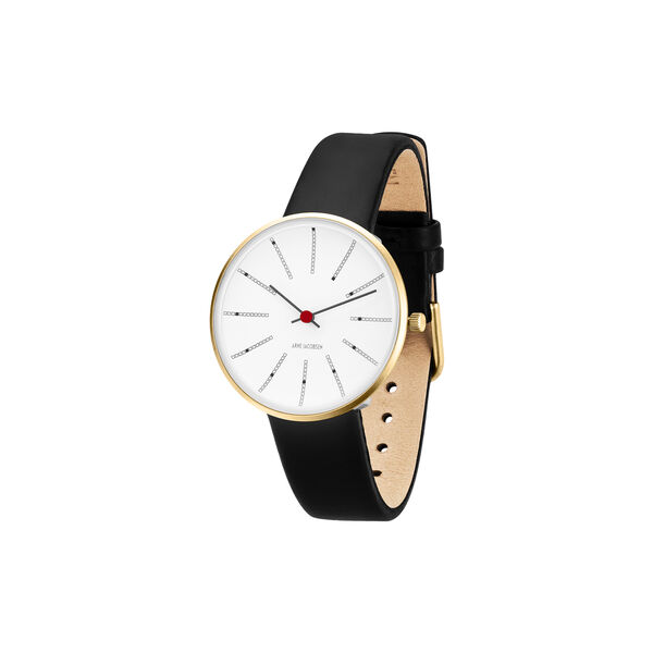 Bankers armbandsur, white/gold/black, Arne Jacobsen Watches