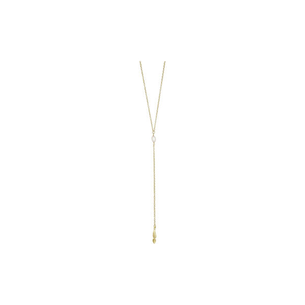 Olivia Y-halsband med p&auml;rla och tvinnat h&auml;nge, guldpl&auml;terat, Pure by Nat