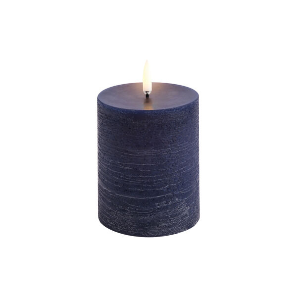LED Pillar Candle 10 cm, dark blue, Uyuni Lighting