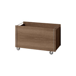Storage Box w. Wheels | Smoked Oak/Stainless Steel | F&ouml;rvaringsl&aring;da, MOEBE
